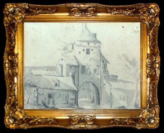 framed  Gerard ter Borch the Younger Luttekepoort vanuit de stad gezien. Techniek, afmetingen en verblijfplaats onbekend, ta009-2